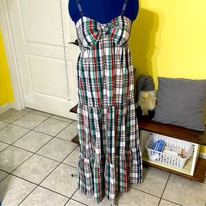 Plaid Maxi Tiered Sundress